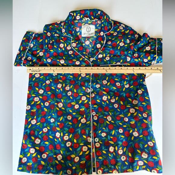 Print Fresh NWT Apple Orchard Novelty Print Pajama Set XS Short Sleeve Teacher - Picture 11 of 14